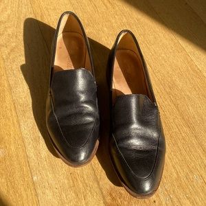 Black leather Madewell loafers